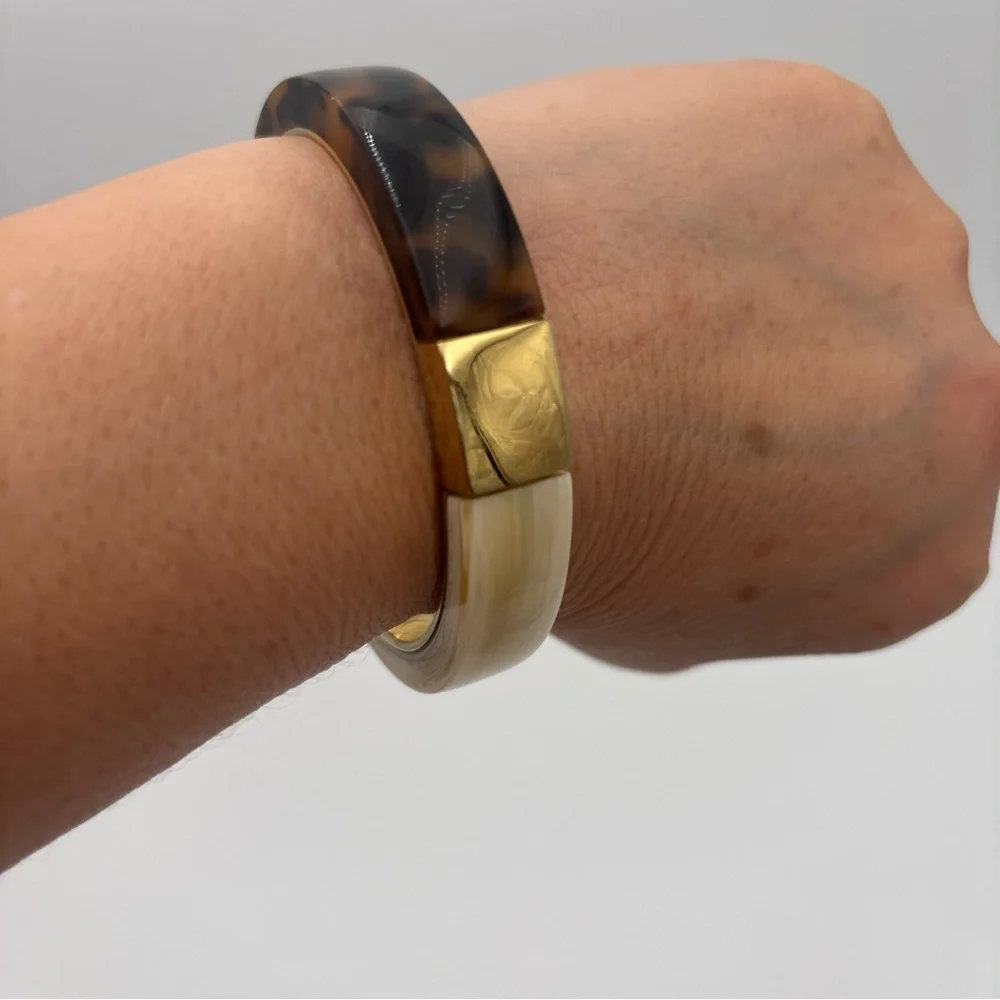 Michael Kors Gold and‎ Brown Bangle Bracelet